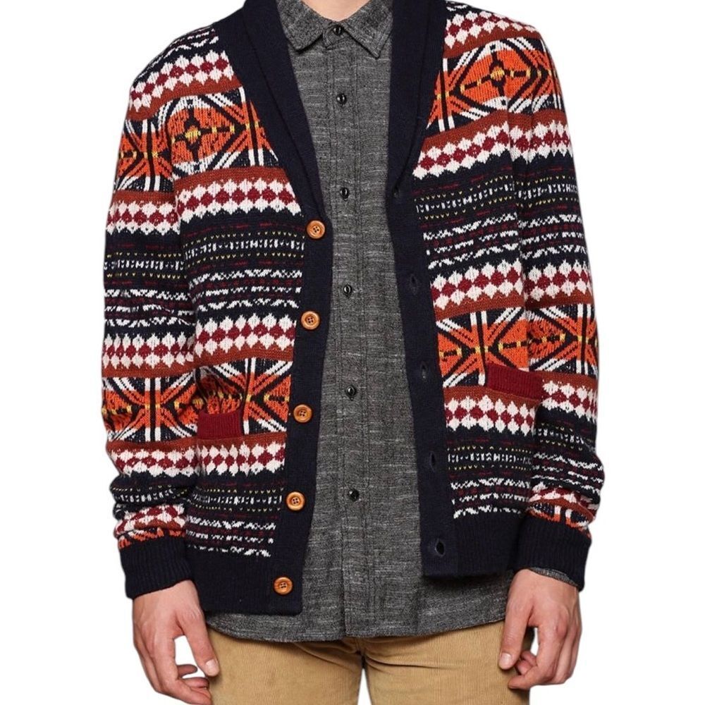 O’Hanlon Mills Tribal Aztec Cardigan Sweater L